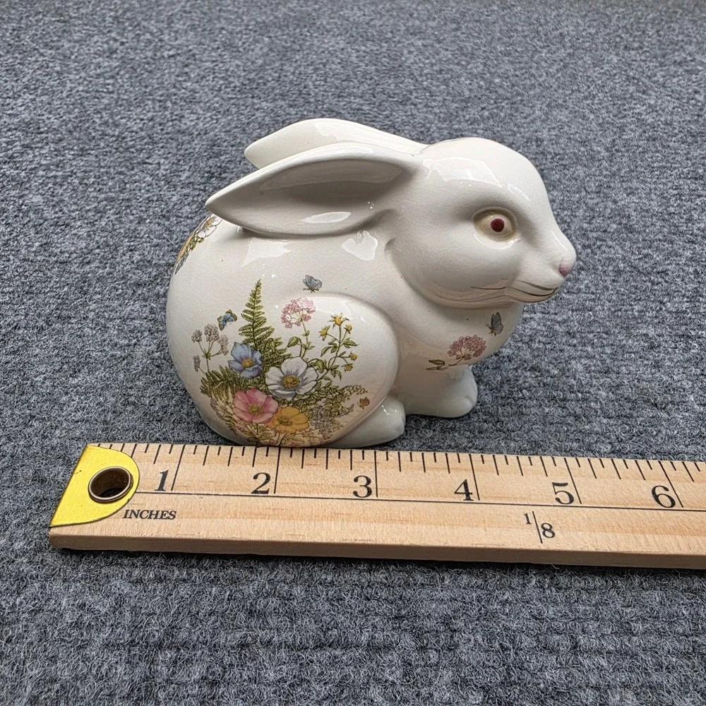 Vintage‎ CTO San Francisco Ceramic Rabbit Bank Fern Floral Pattern Made in Japan